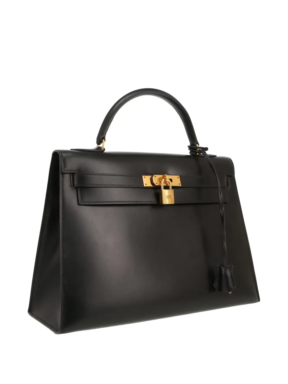 Hermès Pre-Owned 1977 Kelly 32 Leather Handbag | Black | FARFETCH