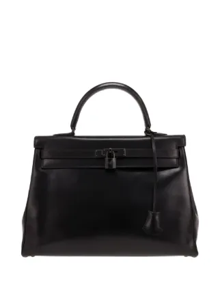 Hermès Pre-Owned 2010 Kelly So Black Leather Handbag | Black
