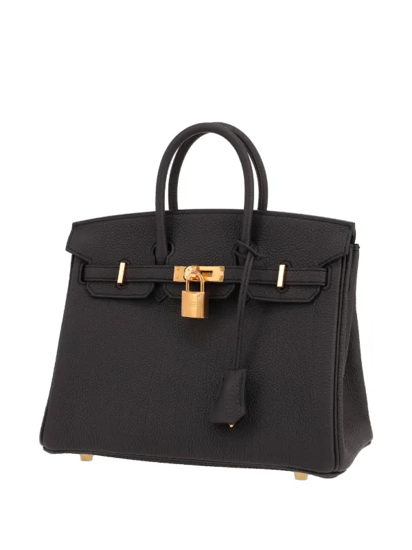 【新品・未使用】HERMES Birkin ノベルティ　ブラック ハンドバッグ Hermès Pre-Owned Birkin 25 Leather Handbag | Black | FARFETCH CA