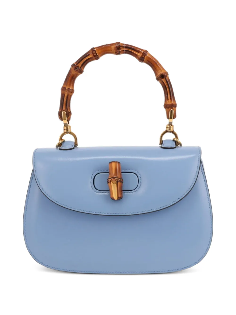 Gucci Pre-Owned Bamboo leather handbag - Blu