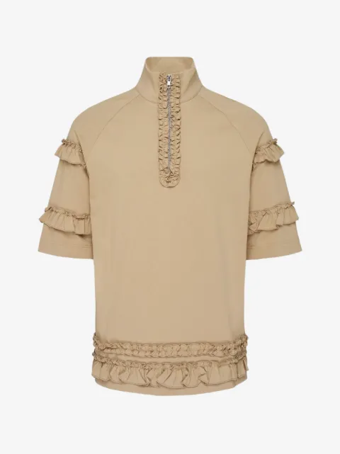 Simone Rocha ruffled half-zip T-shirt