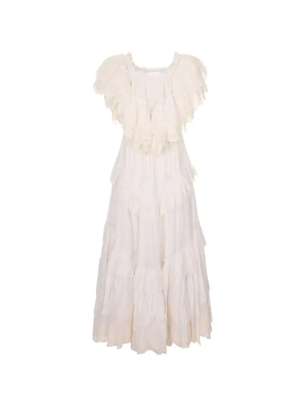 chloe embroidered dress Chlo - Embroidered Silk-chiffon Maxi Dress Black