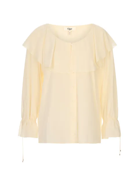 Chloé ruffled lace-trim blouse