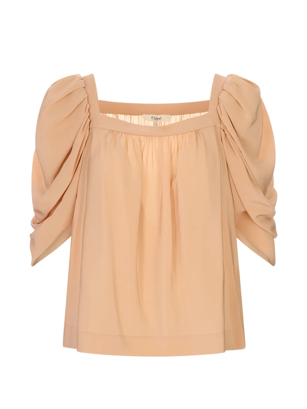 Chloé gathered puff-sleeve blouse - Neutrals