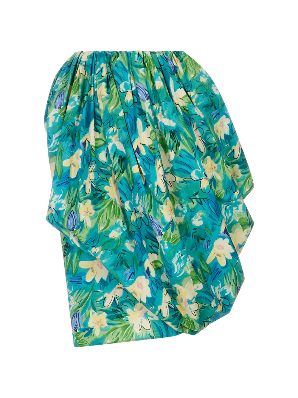 Chloé floral-print draped mini skirt - Blu