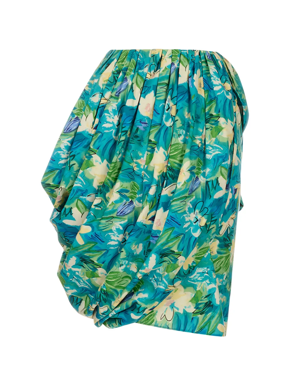 Chloé Gedrapeerde mini-rok met bloemenprint Blauw