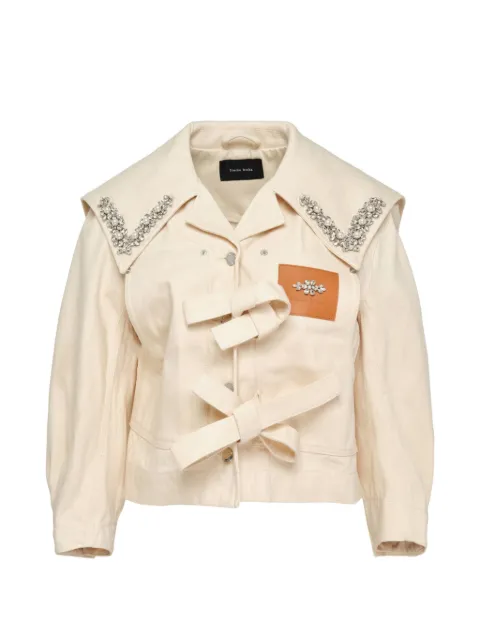 Simone Rocha crystal-embellished bow-detail jacket