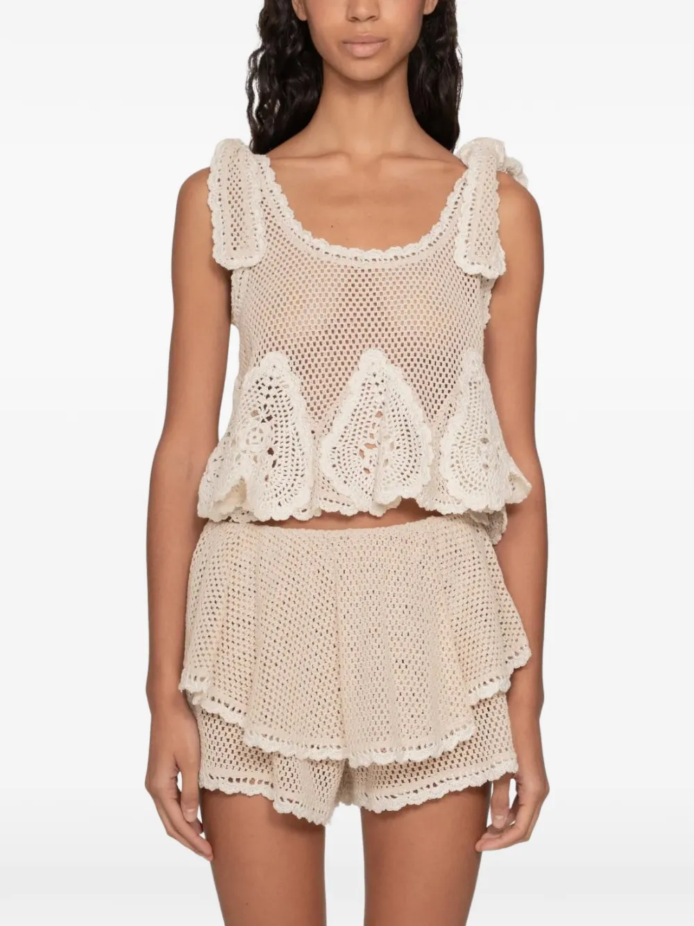 Sea Madelyn crochet-knit tank top - Toni neutri