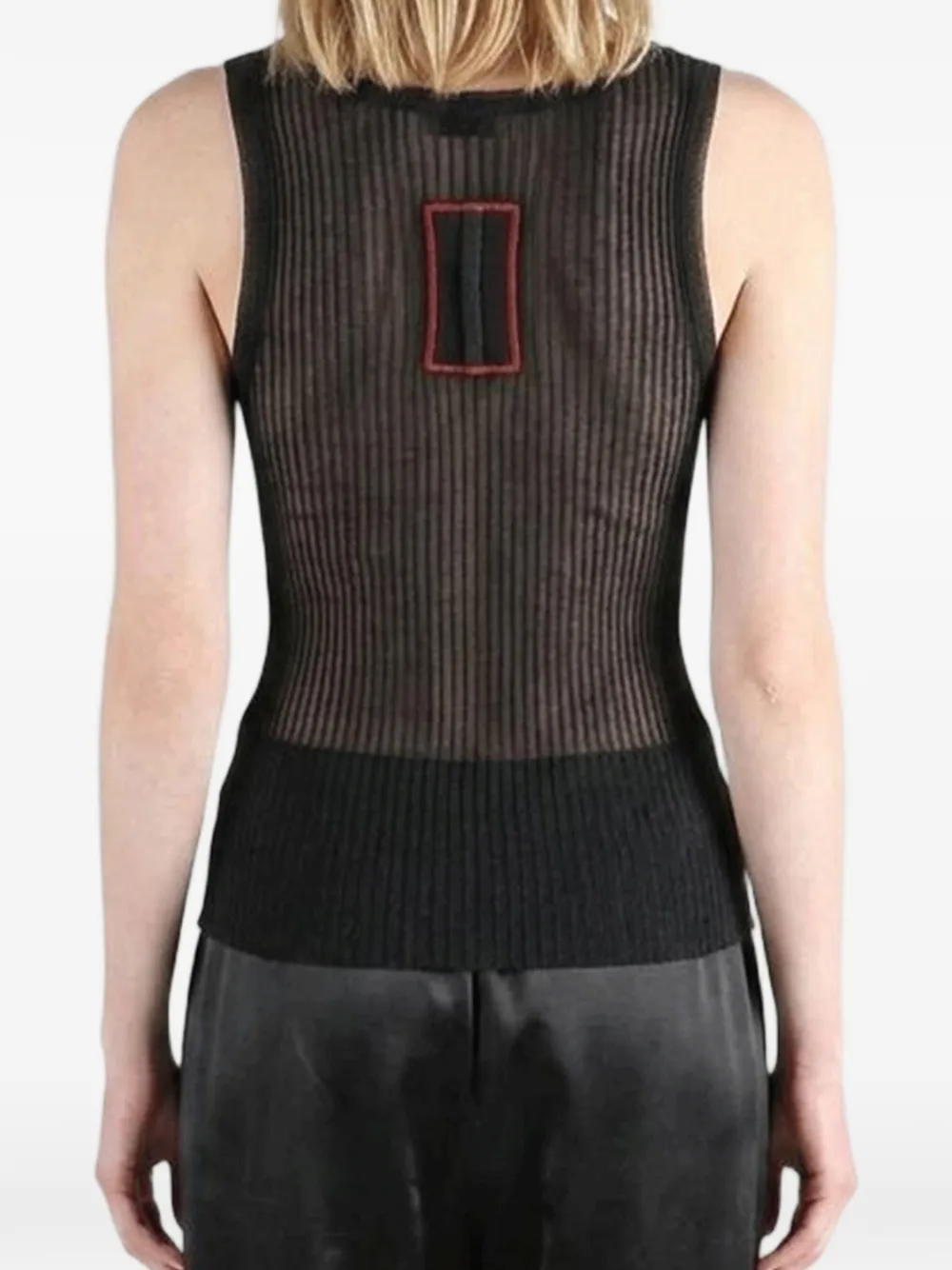 Uma Wang Ribgebreide tanktop Zwart