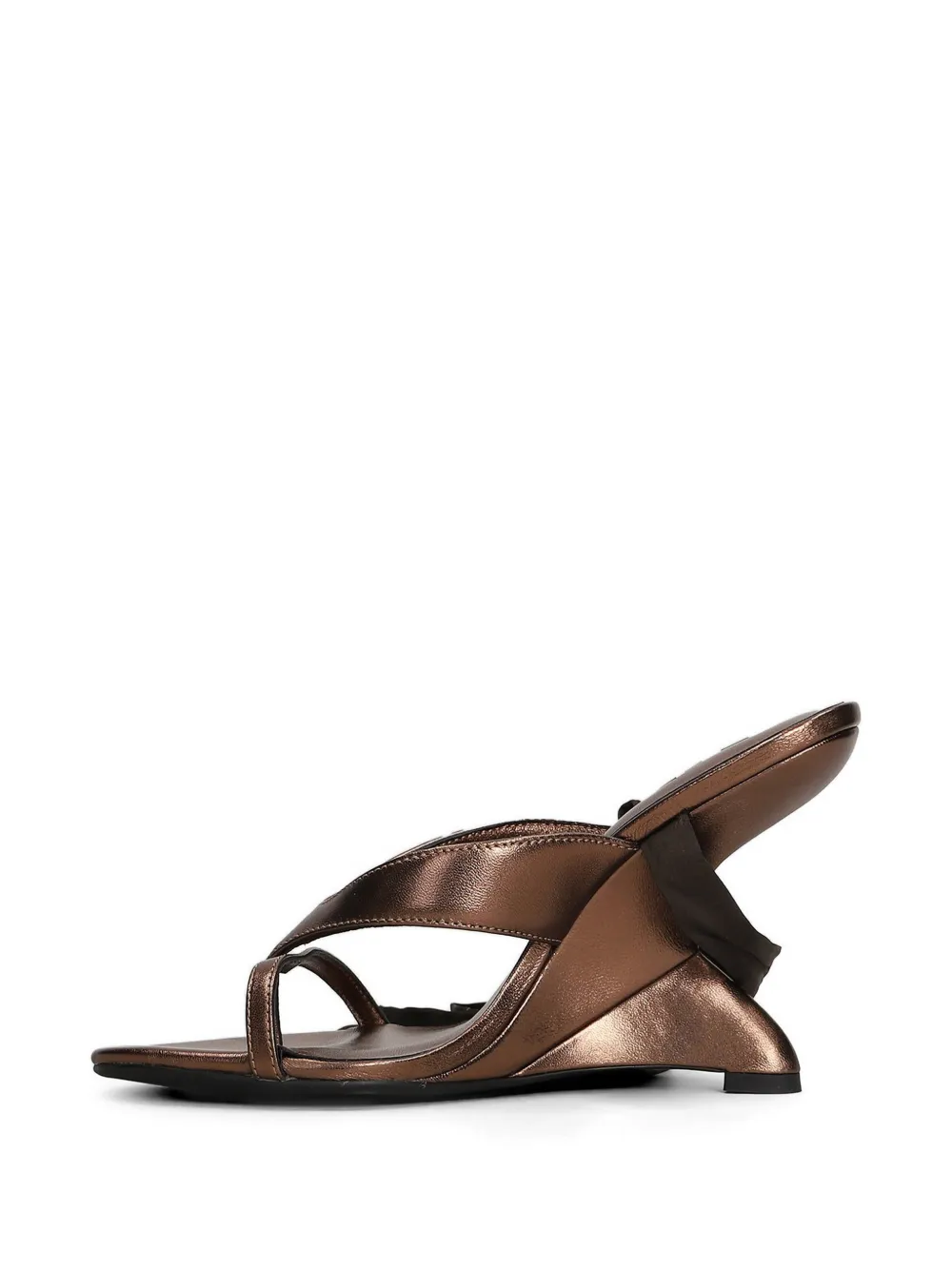 Marc Ellis tie-fastening wedge sandals - Marrone