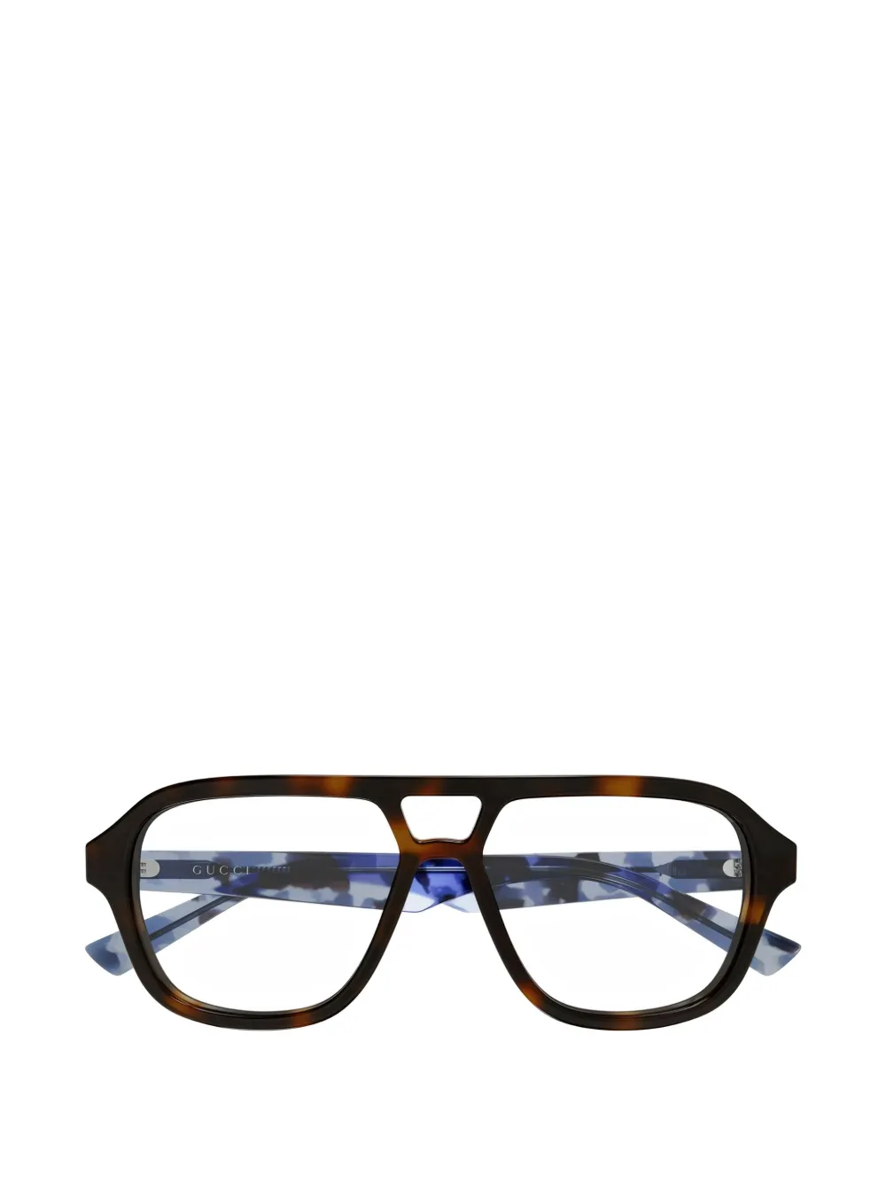 Gucci Eyewear tortoiseshell-effect geometric-frame glasses - Braun