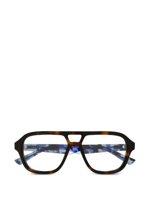 Gucci Eyewear tortoiseshell-effect geometric-frame glasses