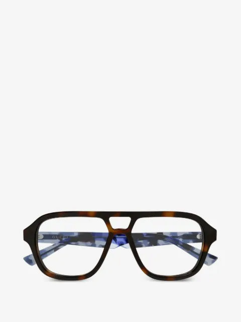 Gucci Eyewear tortoiseshell-effect geometric-frame glasses