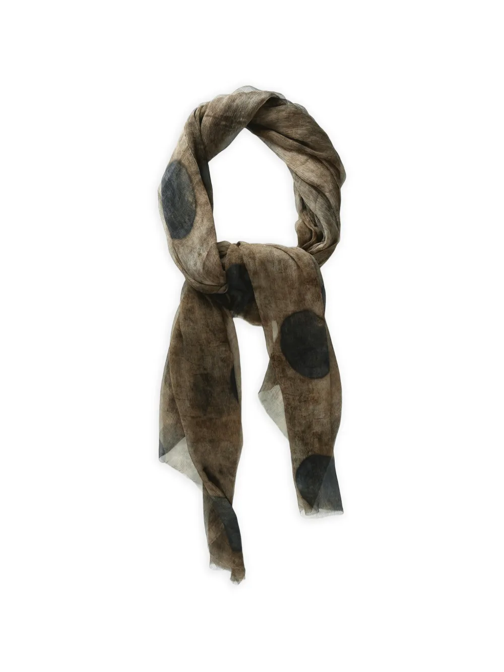 Uma Wang polka-dot crinkled scarf - Marrone