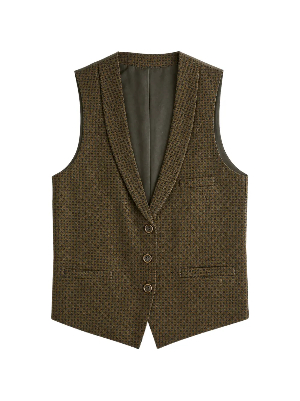 Uma Wang geometric-pattern shawl-lapel waistcoat - Marrone