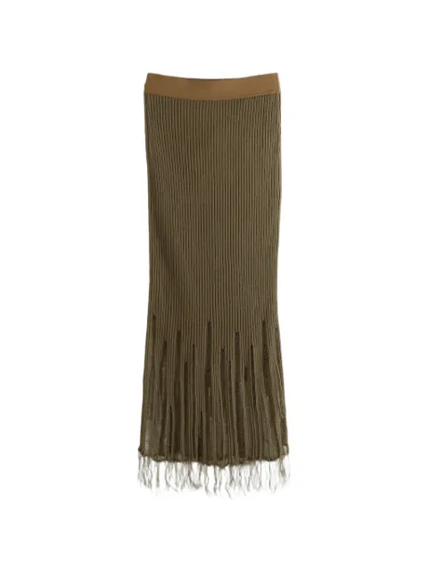 Uma Wang ribbed-knit distressed skirt