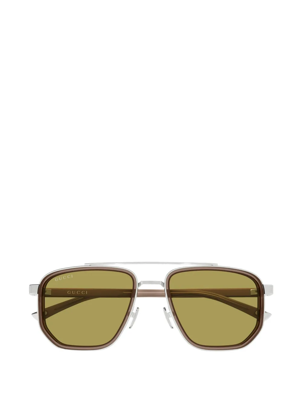 Gucci Eyewear geometric-frame double-bridge sunglasses - Argento