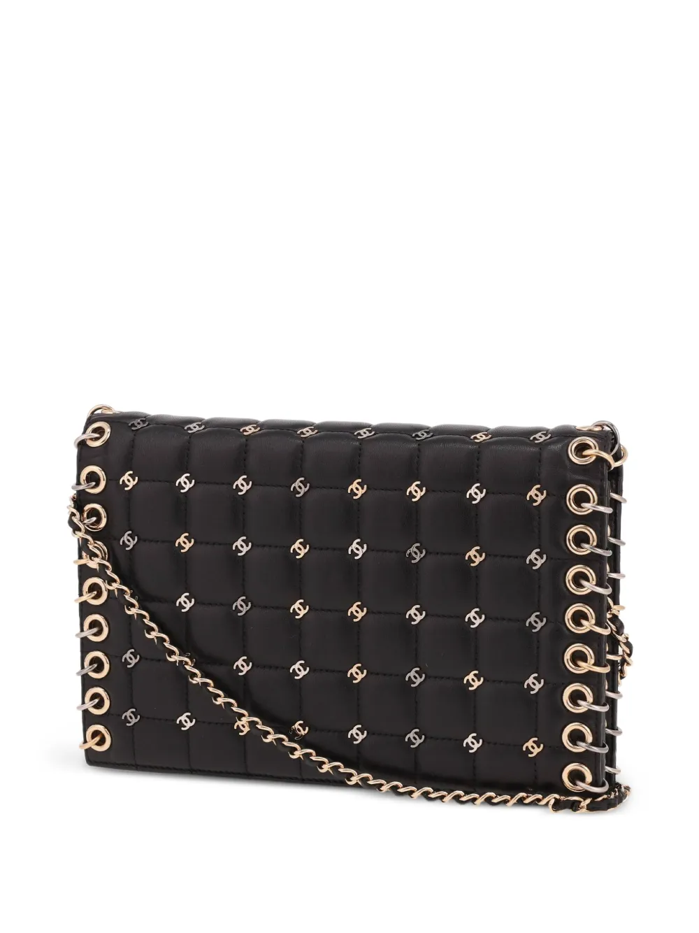 Chanel Pre-owned 2016 Wallet on Chain Leather Shoulder Bag in Black, view 5