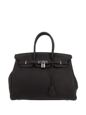 Hermès Pre-Owned Padlock Detail Structured Handbag | Black | FARFETCH