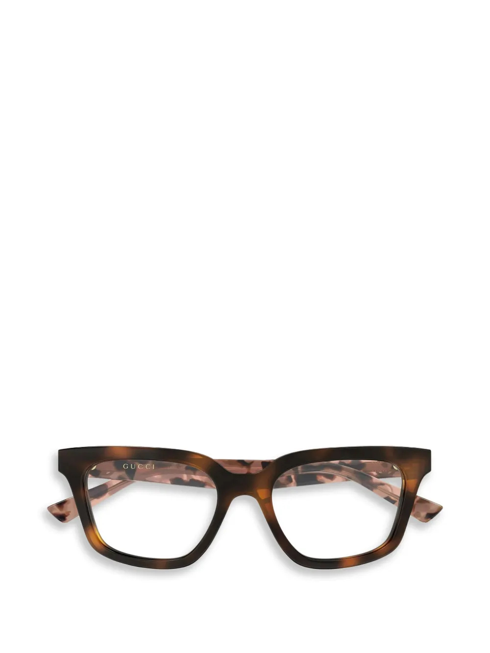 Gucci Eyewear tortoiseshell-effect rectangle-frame glasses - Braun