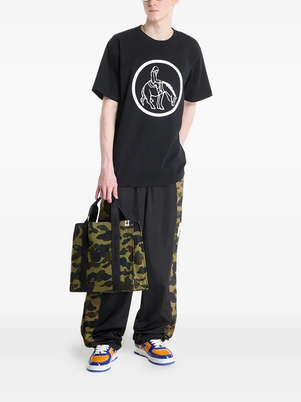 A BATHING APE Simple Soldier Mil Patch T-shirt Zwart