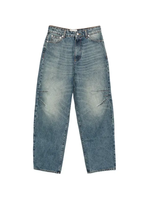 Coperni buckle-detail faded-effect jeans
