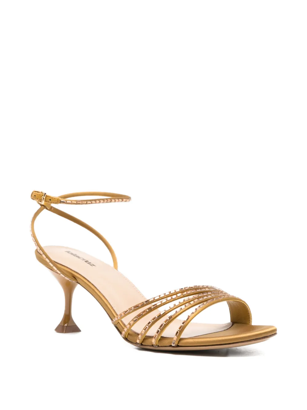 Lola Cruz Emma crystal-embellished leather sandals Goud