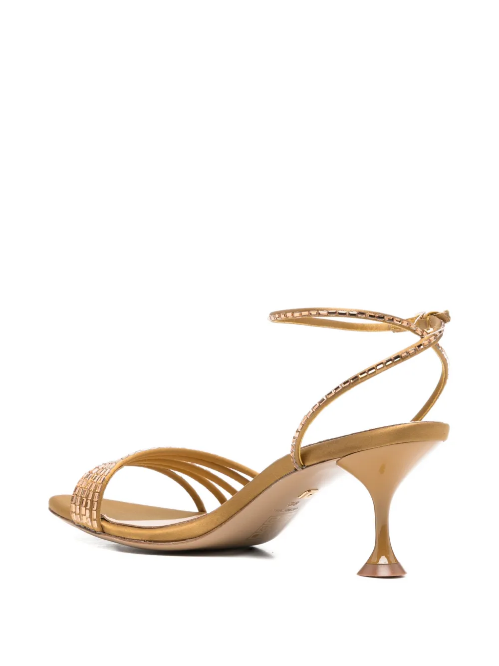 Lola Cruz Emma crystal-embellished leather sandals Goud
