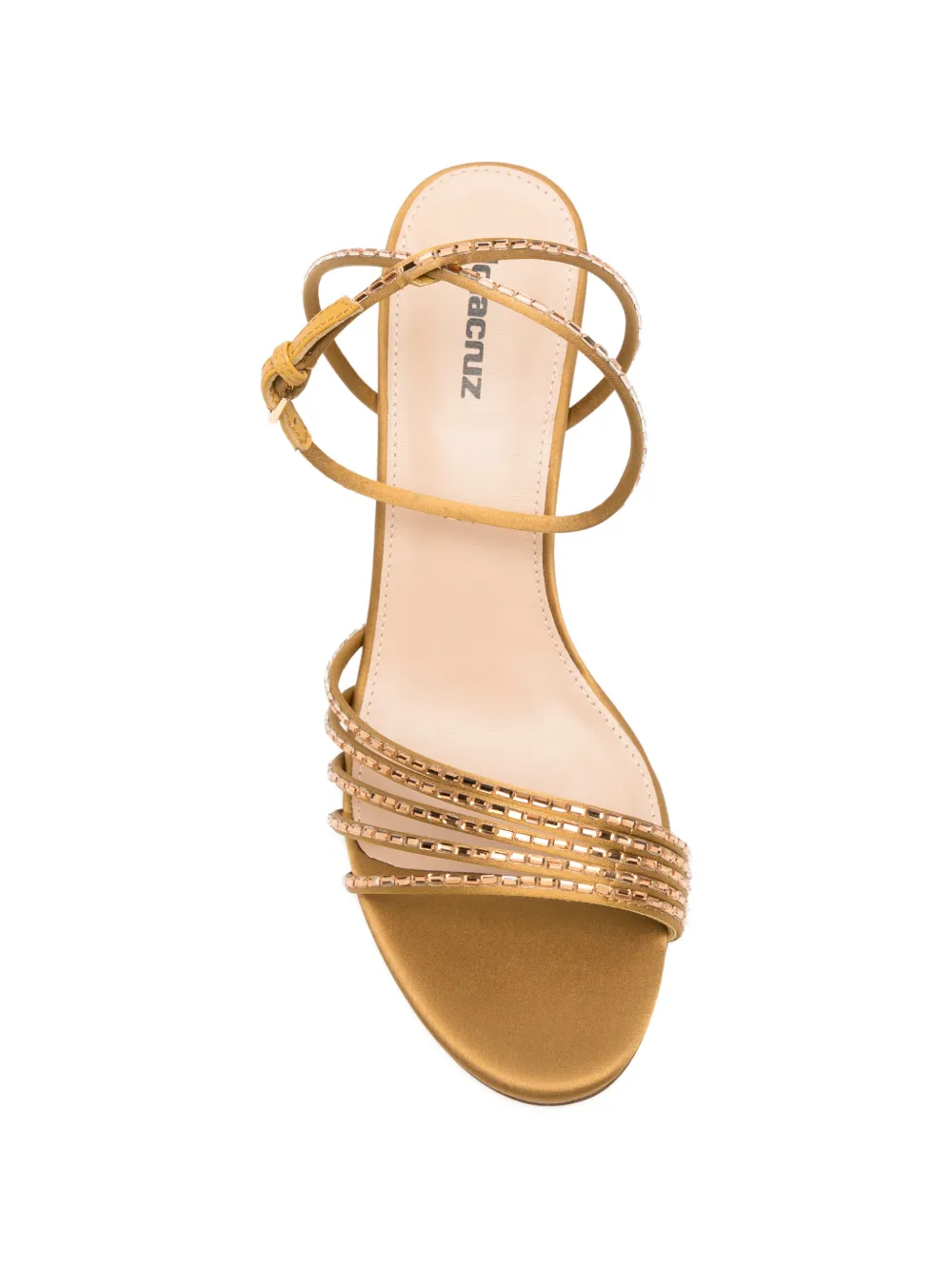 Lola Cruz Emma crystal-embellished leather sandals Goud