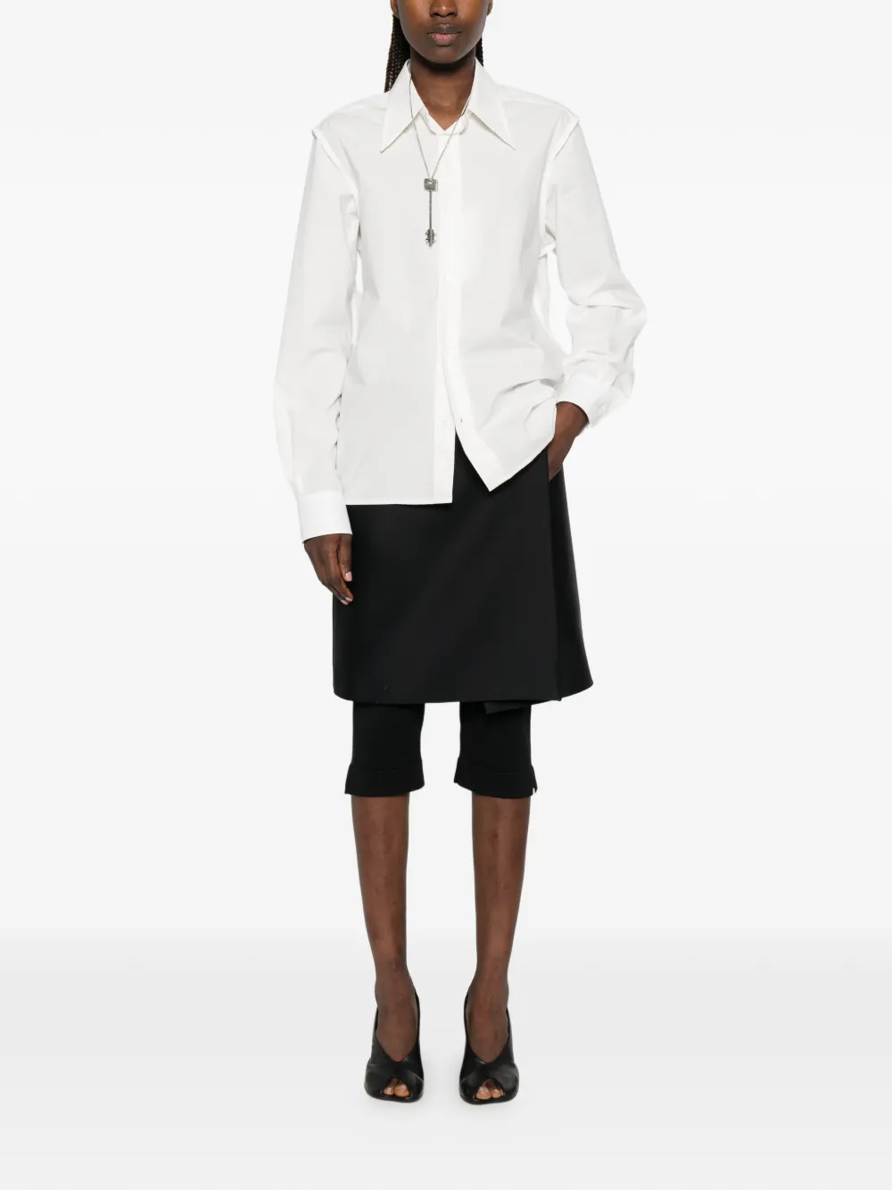 MM6 Maison Margiela overhemd met gerafeld detail Wit