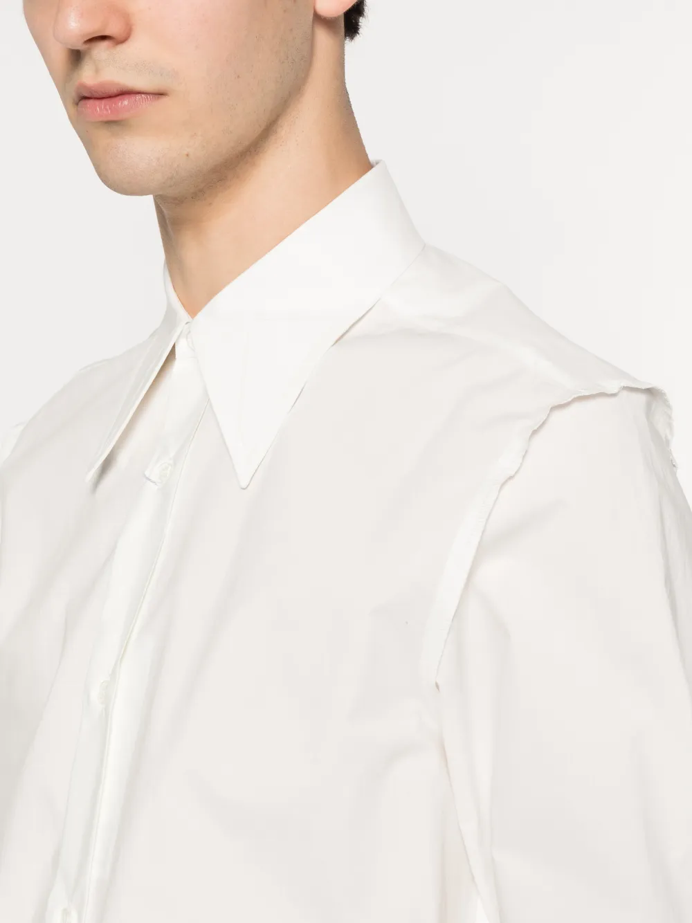 MM6 Maison Margiela overhemd met gerafeld detail Wit