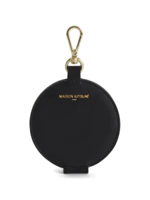 Moncler logo-patch Leather Keyring | Black | FARFETCH