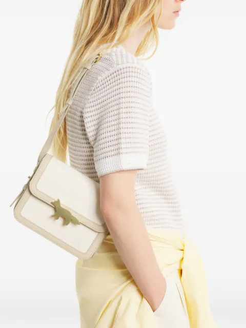 Maison Kitsuné Edie fox-plaque leather-trim shoulder bag
