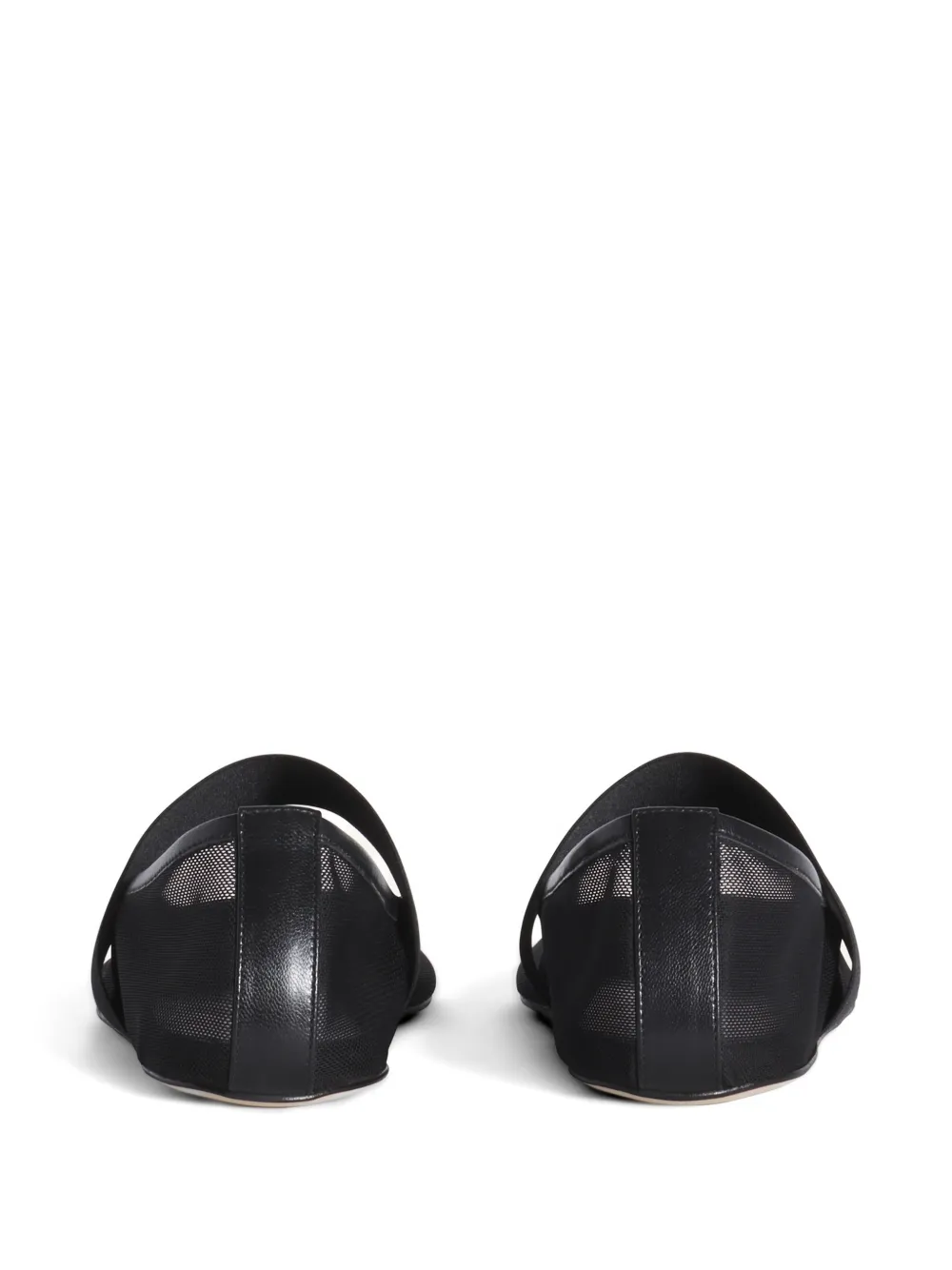 Maison Kitsuné mesh logo-plaque ballet flats Wit