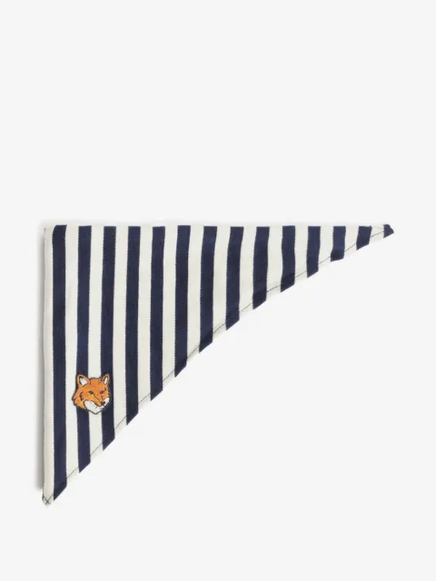 Maison Kitsuné Fox Head striped scarf