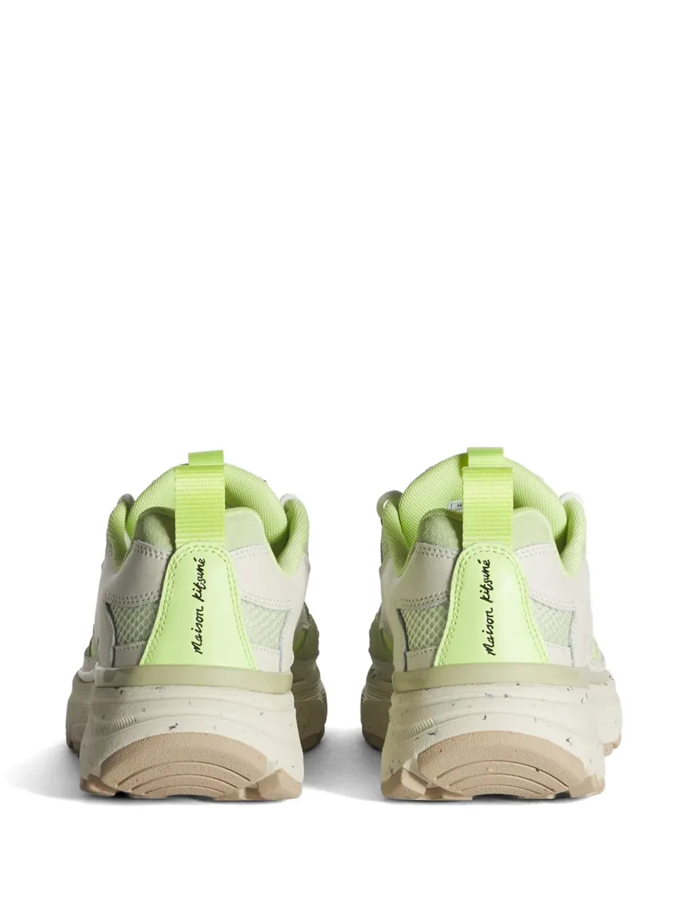 Maison Kitsuné Sora panelled mesh-detail sneakers Groen