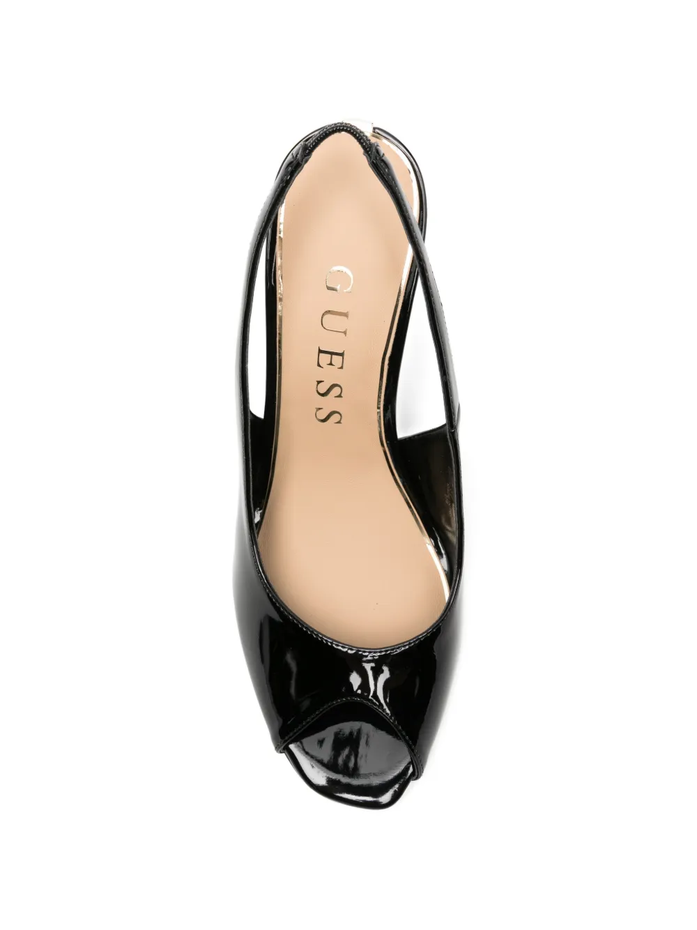 GUESS USA peep-toe sandals Zwart