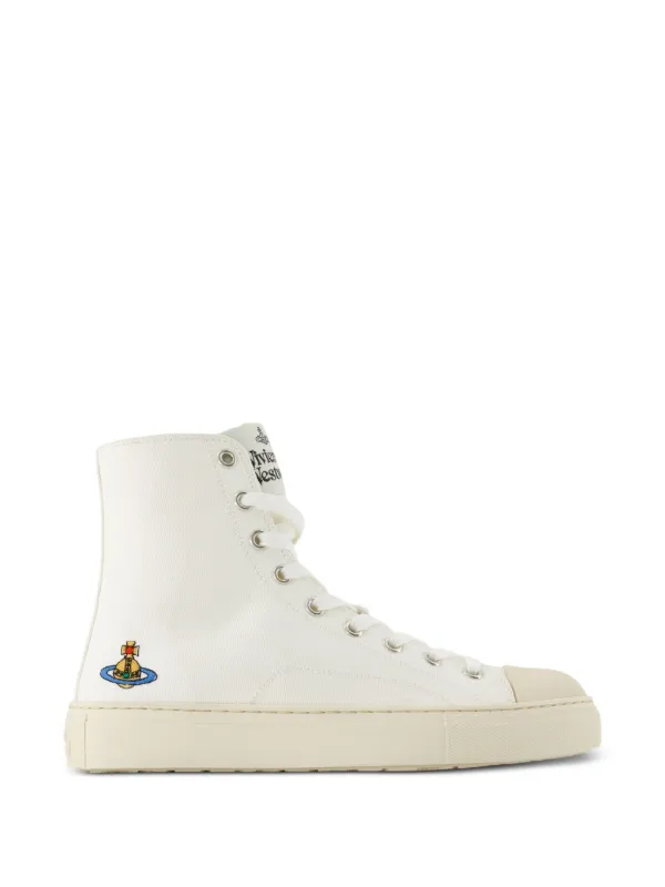 Vivienne Westwood Plimsoll Orb-embroidered Sneakers in White