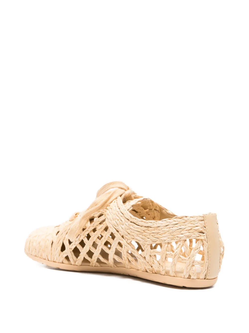 Palomitas By Paloma Barcelò Cora woven-design lace-up sneakers Beige