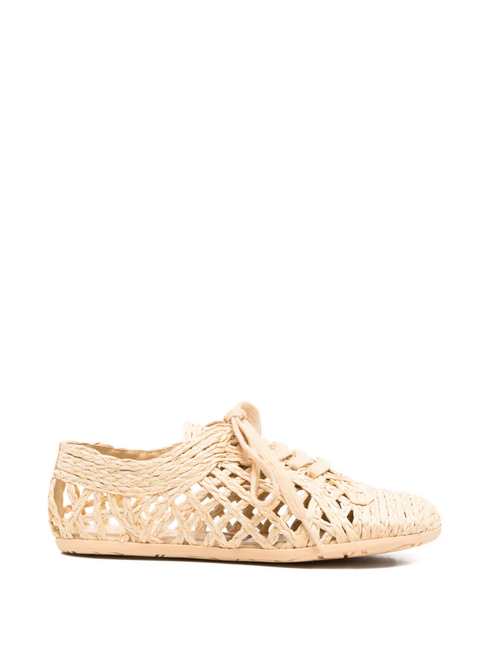 Palomitas By Paloma Barcelò Cora woven-design lace-up sneakers Beige