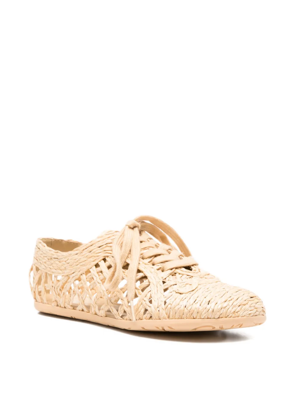 Palomitas By Paloma Barcelò Cora woven-design lace-up sneakers Beige