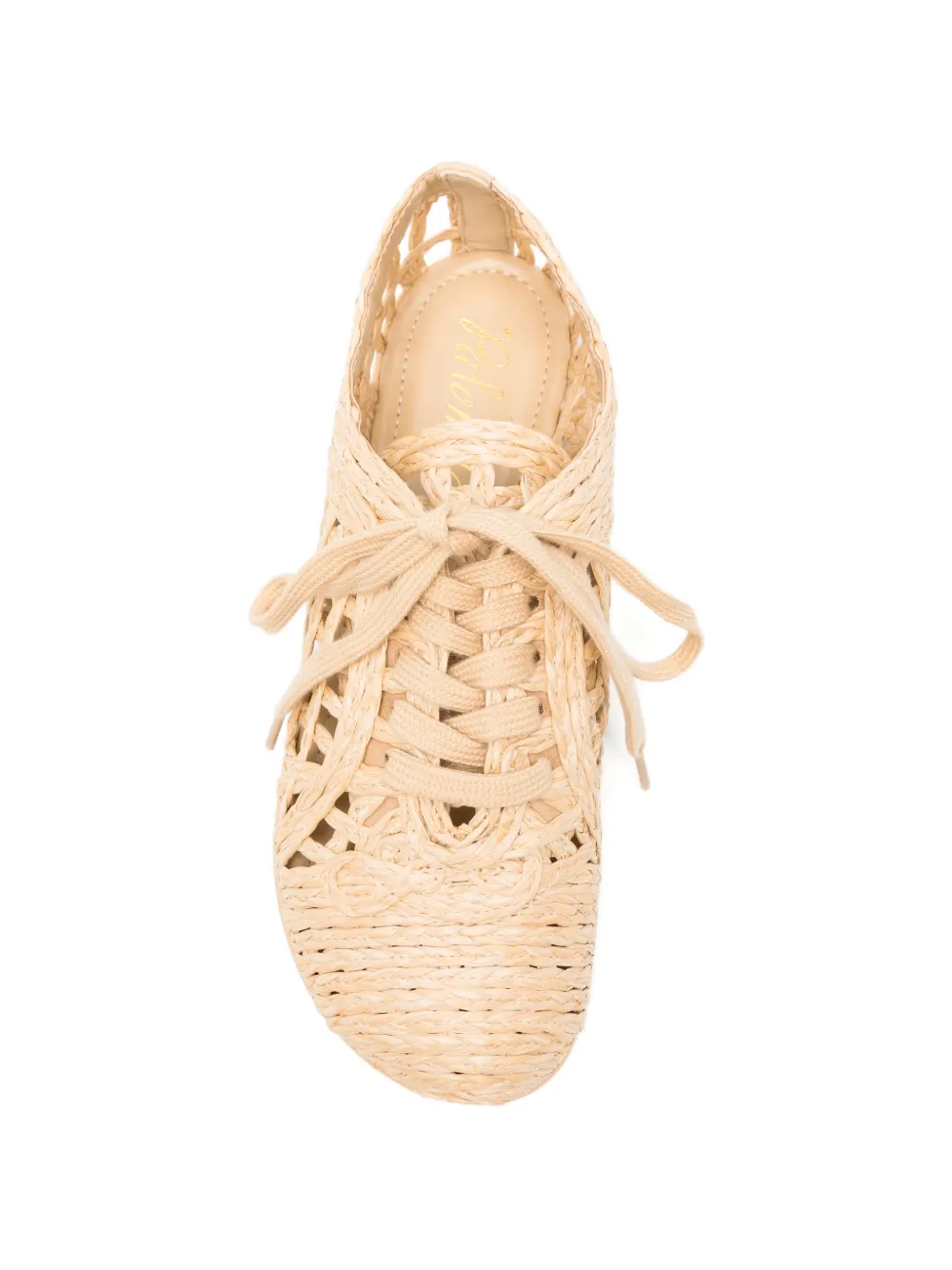 Palomitas By Paloma Barcelò Cora woven-design lace-up sneakers Beige