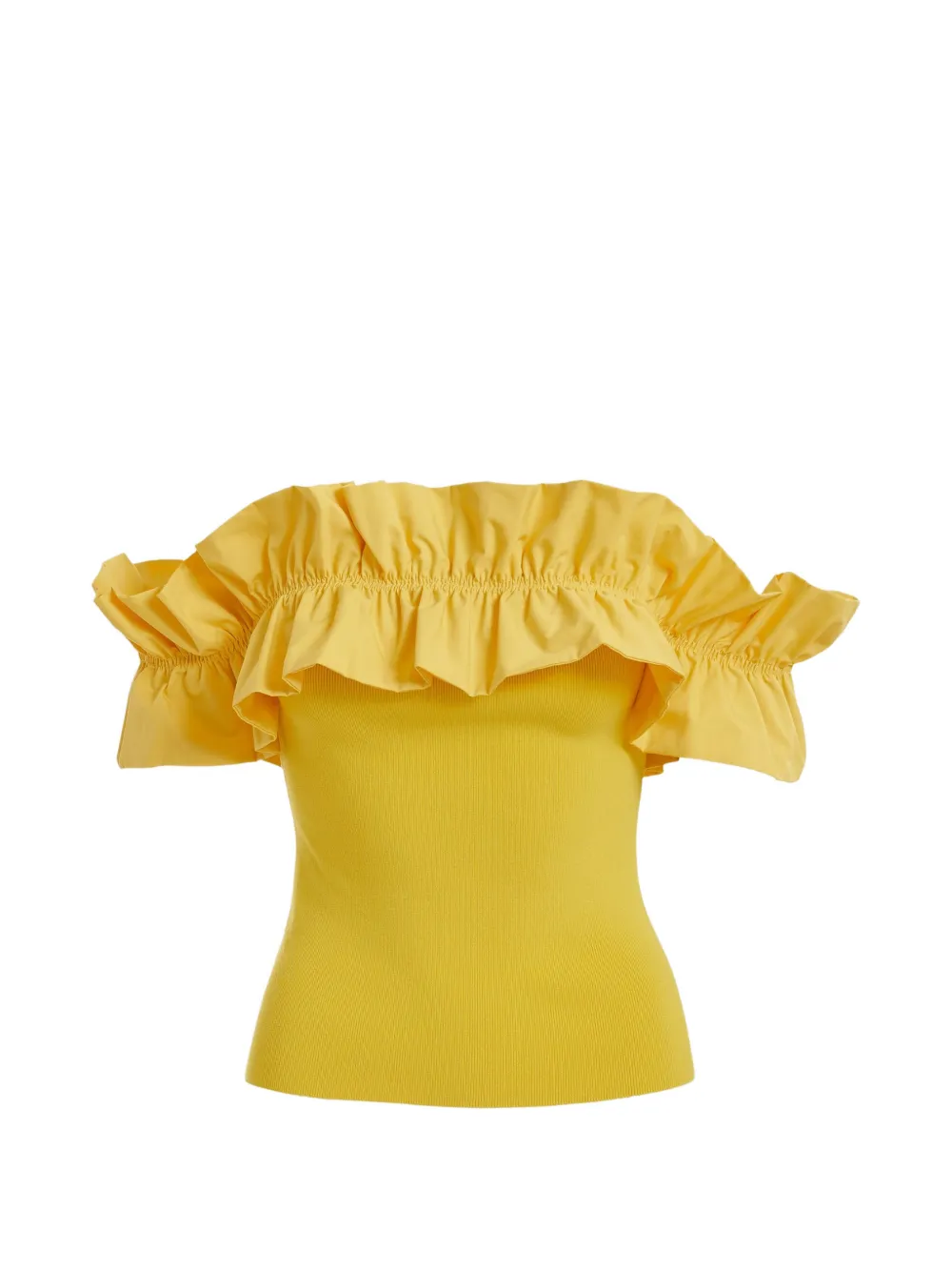 Essentiel Antwerp ruffled-neck off-shoulder top - Giallo