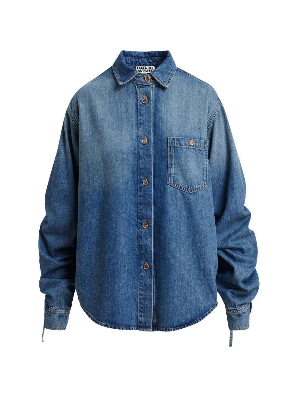 Essentiel Antwerp drawstring-sleeve shirt - Blu