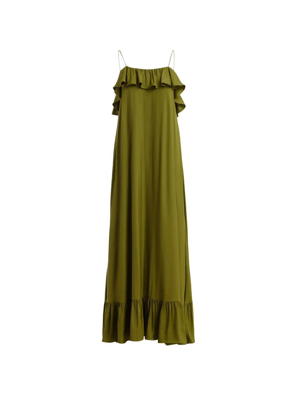 Essentiel Antwerp ruffled-neck maxi dress - Verde