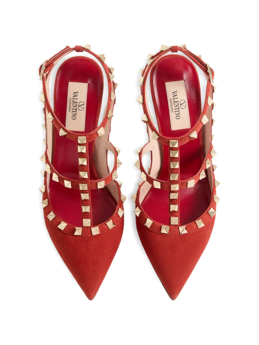 Valentino Garavani Rockstud suède pumps 100 mm Rood