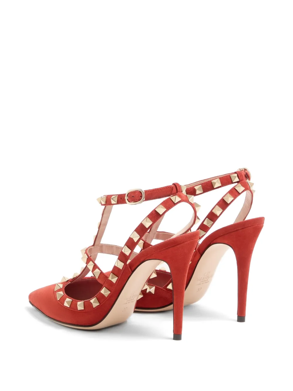 Valentino Garavani Rockstud suède pumps 100 mm Rood