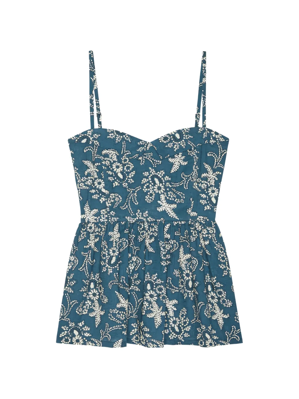 The Great. Verse floral-print peplum top - Blu