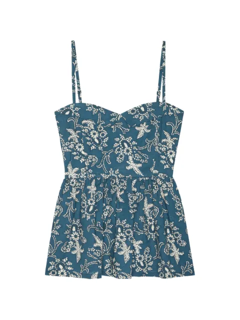 The Great. Verse floral-print peplum top