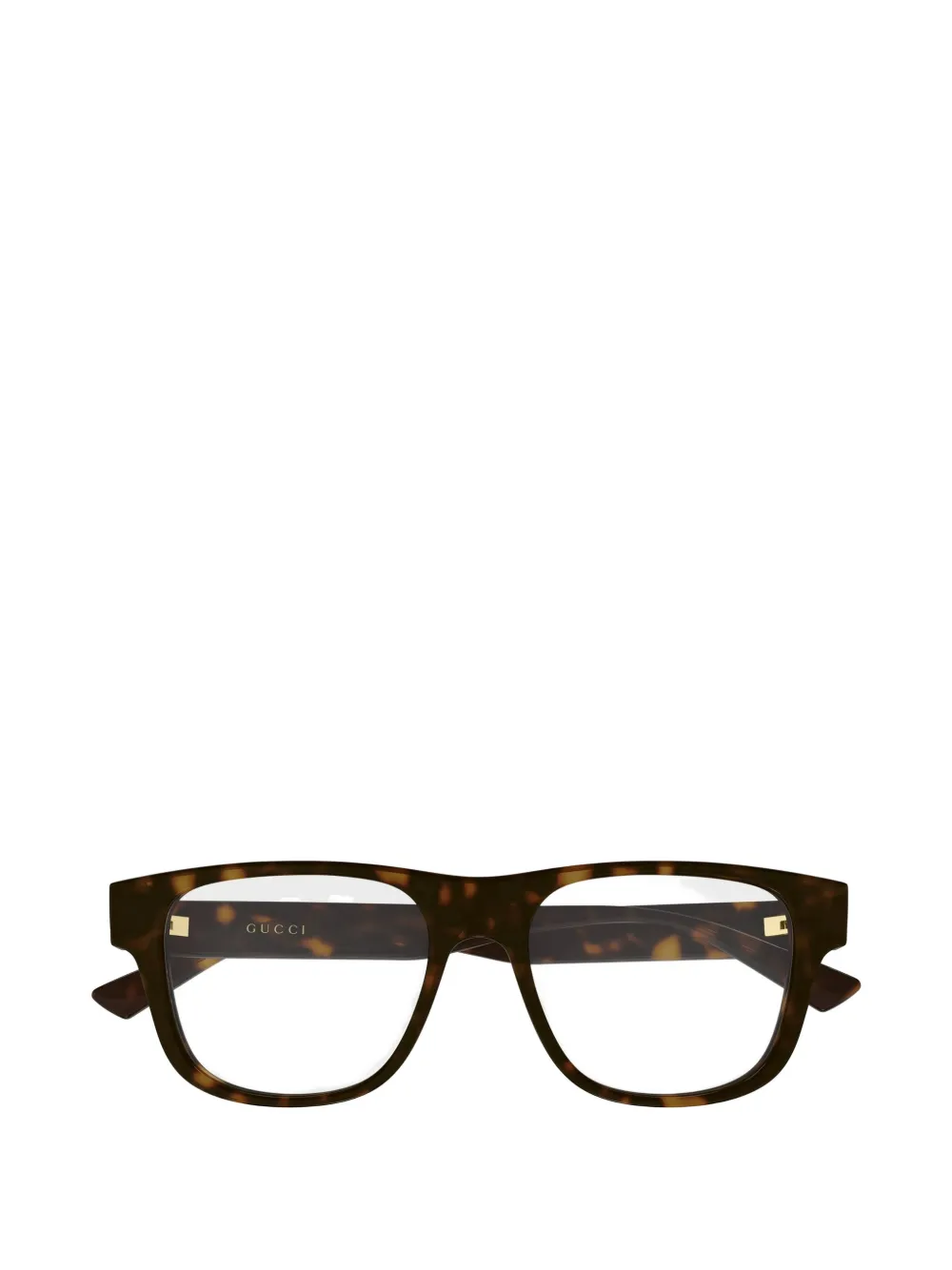 Gucci Eyewear tortoiseshell-effect rectangle-frame glasses - Marrone